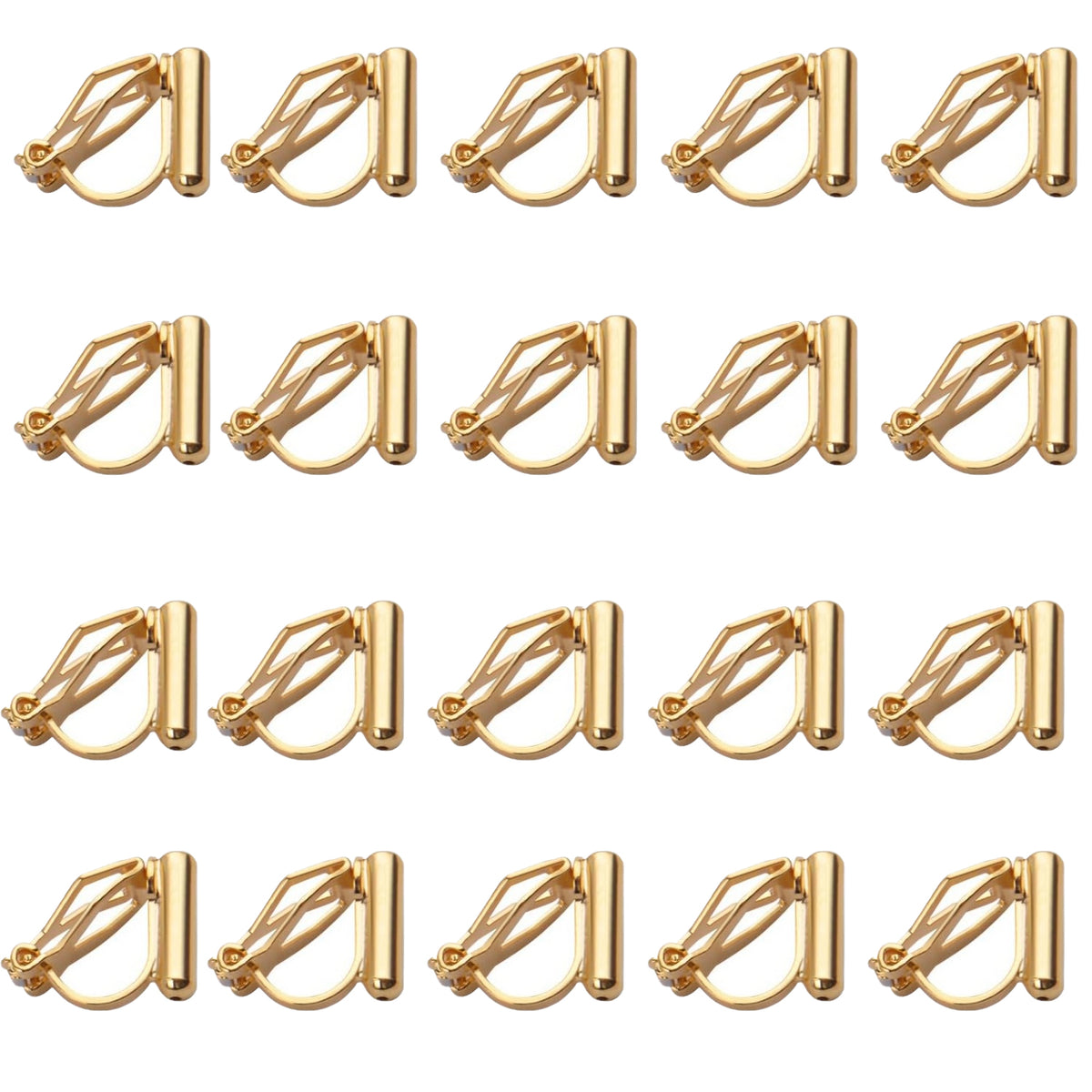 20pcs Clip On Earring Converter with Post and 20pcs Soft Earring Cushion for Non-Pierced Ears,Gold & Silver