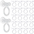 20 Pieces Clear Clip-on Earring Converters Resin Earring Finding Components for Non Pierced Ears DIY Earring Jewelry Making, 12x10mm