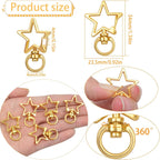 40pcs Golden Star Shape Keychains Clasps Metal Zinc Alloy Swivel Lobster Claw Clasp Clips Snap Hooks for DIY Keyrings Pendants Backpacks Handbags Accessories Supplies