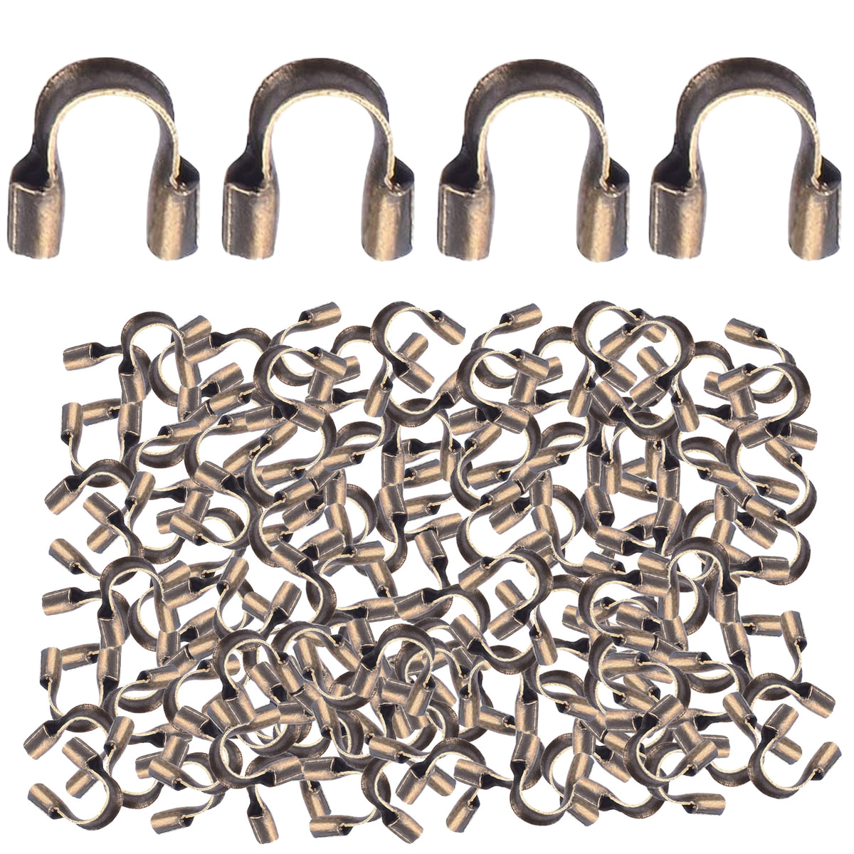 600pcs Wire Guardian U-Shaped Wire Guard Loops Wire Cable Thread Protectors with a Box Accessories for DIY Craft Earring Bracelet Necklace Jewelry Making, 6 Colors