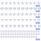 50pcs Clear Resin Earring Studs & Backs, 5 Styles, DIY Jewelry Making Findings, Adult, Non-Foldable