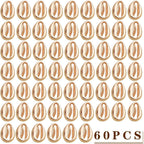 60pcs Golden Plated Seashells Tooth Pendant Charms Alloy Simulation Shell Teeth Bead Charms Accessories for DIY Bracelets Necklaces Crafts Jewelry Making