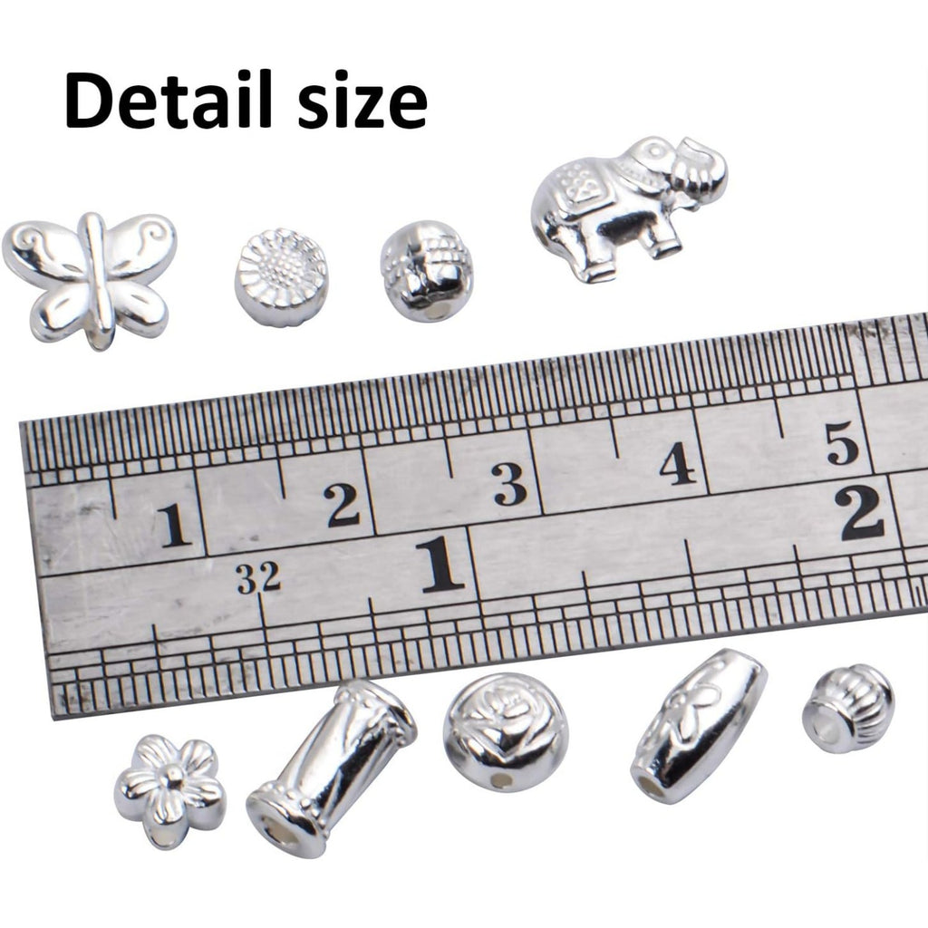 100 Gram(About 150-200pcs) Silver Spacer Beads Charm Bead Spacers Jewelry Findings Accessories for Bracelet Necklace Jewelry Making