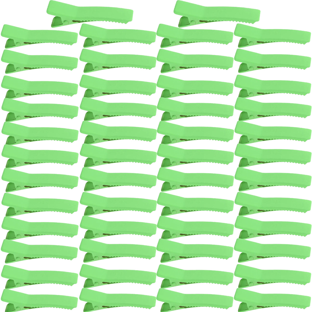 50pcs Colorful Alligator Duckbill Hair Clips Alloy Double Prong Curl Clips Sectioning Hairclips Non-slip Hairpin Barrettes for Women Hair Extensions Salon DIY Accessories