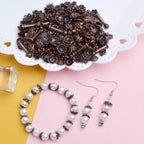 120g Bead Caps with A Clear Storage Box, Tibetan Gold Beads Spacers Jewelry Findings Accessories for Jewelry Making 300-350 Pieces