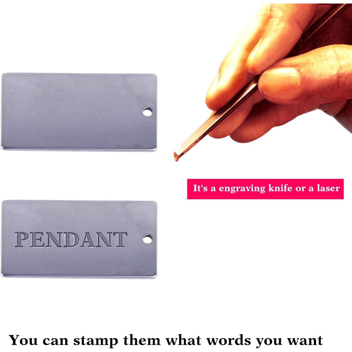 10 Pieces Stamping Blanks,Rectangle Stainless Steel Blank Stamping Tag Pendants Charms for Jewelry Making(32x18mm)