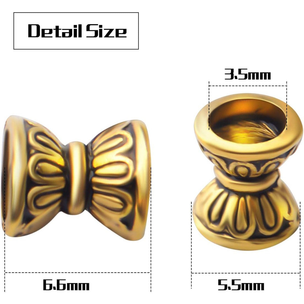 100pcs Double Flower Bead Caps Tibetan Alloy Bead End Caps Flower Caps Jewelry End Caps with A Box for DIY Bracelet Jewelry Crafts Making, 6.6×5.5×3.5mm