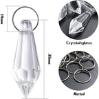 Crystal Glass Beads Drops, 30Pcs 38mm Chandelier Crystal Pendants Drops Clear Glass Beads Connected with 100pcs 14mm Stainless Jump Rings for Wedding Party Christmas Decoration