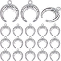 60 Pieces Antique Silver Crescent Moon Pendants Vintage Alloy Luna New Moon Dangle Charms Bulk Crafts Accessory for DIY Bracelet Necklace Earrings Jewelry Making