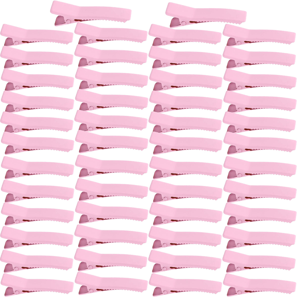 50pcs Colorful Alligator Duckbill Hair Clips Alloy Double Prong Curl Clips Sectioning Hairclips Non-slip Hairpin Barrettes for Women Hair Extensions Salon DIY Accessories