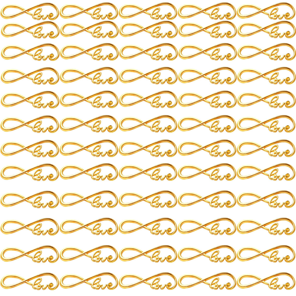 60pcs Infinity Love Symbol Connectors Charms Pendants Alloy Infinity Beads Charms for DIY Bracelet Necklace Jewelry Making Accessories,Gold,Antique Silver