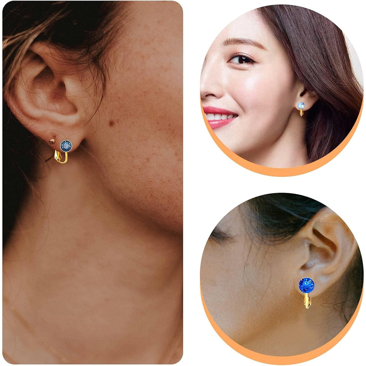 20pcs Clip-on Earring Converters Brass Round Flat Back Tray Earring Clips Components with Silicon Earring Pads for DIY Earrings Design Jewelry Making Findings, Gold and Silver