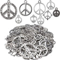 100g Antique Silver Peace Symbol Charms Alloy Peace Sign Charm Jewelry Pendant Charms for Necklace Bracelet DIY Jewelry Making Crafts Supplies