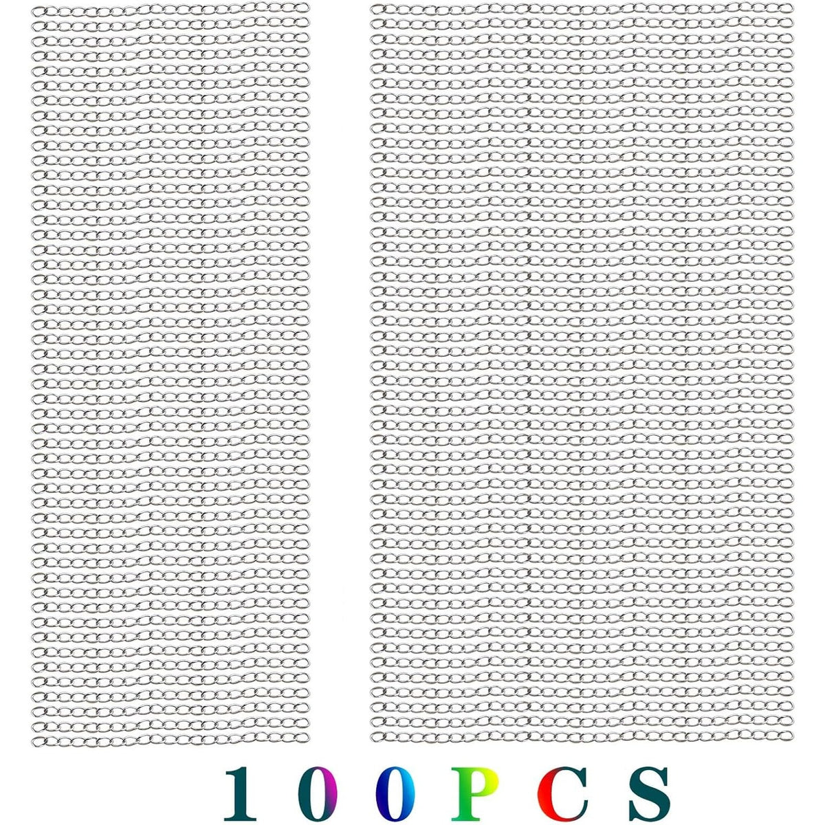 100 Pieces 304 Stainless Steel Necklace Extenders Bracelet Anklet Chain Extensions for DIY Jewelry Making Valentine's Day Birthday Gifts, 5 cm / 7 cm
