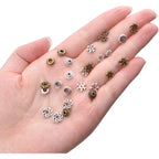 Tibetan Spacer Beads, 300 Pieces Alloy Beads Jewelry Findings for Bracelet Necklace Jewelry Making, 6 Styles, Antique Silver and Bronze