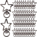 40pcs Star Shape Keychain Clips Metal Zinc Alloy Swivel Lobster Claw Clasp Trigger Spring Buckles Snap Hooks for DIY Keyrings Bags Handbags Lanyards Accessories, Gun Black
