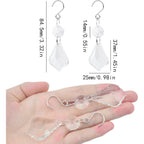 12 Pieces Clear Glass Crystal Chandelier Prisms Maple Leaf Hanging Crystals Pendant Parts Replacements with Hooks for Window Chandelier Wedding Christmas Tree Decoration
