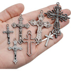 100g Rosary Cross Charms Alloy Rosary Center Charm Jewelry Charms Crucifix Cross Pendants for Necklace Earring DIY Jewelry Making Crafts Supplies