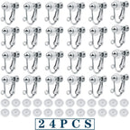 24pcs Silver Plated Clip-on Earring Converters Brass Screw Back Earwire Non Pierced Earring Components with Loop and 24pcs Anti-Pain Pads for DIY Earrings Jewelry Making