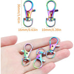 20 Pieces Swivel Clasps Lanyard Snap Hooks Alloy Lobster Clasp Trigger Clips Keychain Rings Accessories for DIY Handbag Purse Hardware Handmade Craft Projects, Rainbow Color