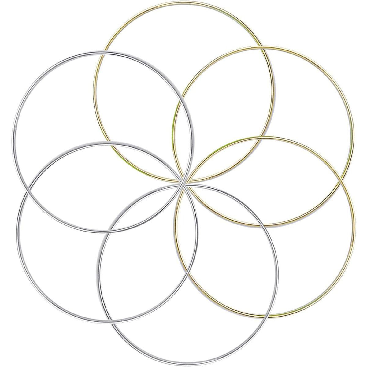 BronaGrand 6pcs Metal Rings Hoops Macrame Rings for Dream Catchers and Crafts,6 inch, Gold and Silver