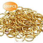 100 Pieces 1/2inch Metal Non Welded Gold D Ring Buckles D-Ring Loop for Handbag Purse Clothes DIY Accessories