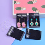 100pcs Black Earring Display Cards Velvet Plastic Earring Card Holders and 200pcs Clear Bullet Earring Backs for Ear Studs Jewelry Accessory Displaying, 3.7 x 5 cm