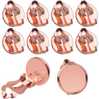 Clip-on Earring Converters, 20pcs (10 Pair) Flat Round Earring Trays 12mm Earring Cabochon Setting Converter for Non Pierced Ears Earring Making - Silver