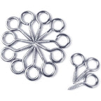 100 Pieces 1 inch Eye Hooks Small Screw Eyes Metal Eye Shape Screw Hooks Self-Tapping Screws Hooks Ring, Silver