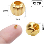 1000pcs 3mm Golden Metal Round Spacer Beads, Loose Beads for DIY Crafts, Bracelet, Necklace, Jewellery Making