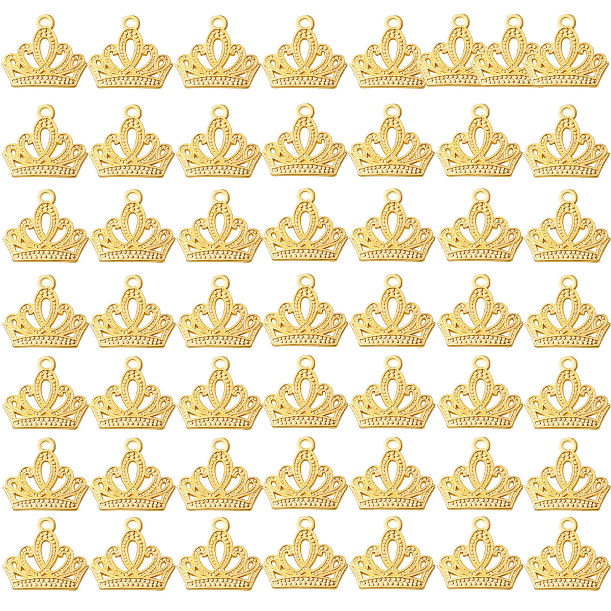 50pcs Crown Charms Pendants Alloy Vintage Charms King Crown Charm Jewelry Charms Pendant for DIY Necklace Bracelet Jewelry Crafts Making Accessories,5 Colors