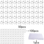 50 Sets Toggle Jewelry Clasp Sets Metal Toggle Clasps Connectors Bar and Round Ring Clasps with 100pcs Open Jump Rings and a Box for DIY Jewelry Making