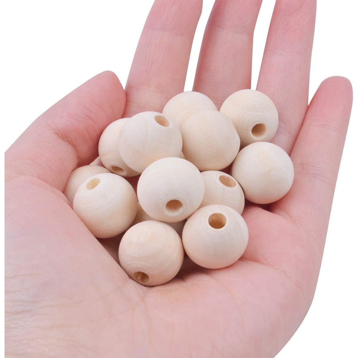 100pcs 16mm Natural Color Round Ball Wood Spacer Beads Jewelry Findings Charms