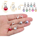 50pcs Muti-Color Clip-On Pearl Dangle Pendants Silver Flower Bead Cap Drops with 50pcs Lobster Clasps Accessory fit Floating Locket Charms Necklace Jewelry Making