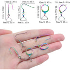 40pcs 4 Styles Stainless Steel French Earring Hooks Hypoallergenic Leverback Earwire Fish Hooks with Pinch Bail Clasps for DIY Dangle Earrings Jewelry Making, Rainbow Color
