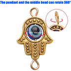 Hamsa Hand Beads Charms, 40pcs Antique Blue Evil Eye Beads Fashion Connectors Pendants Fatima Symbol Charms for DIY Necklace Bracelet Jewelry Making