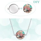 20pcs 25 mm Stainless Steel Round Blank Pendant Trays Connector Flat Base Bezel Cabochon Settings Pendant Blanks Links for DIY Bracelet Necklace Jewelry Making Cameo Photo