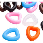 Anti-slip Glasses Grips,12 Pairs Silicone Eyeglasses Temple Tips Heart Ear Hook Holder Eyeglass Retainers Blue Black Pink Orange Brown White for Spectacle Sunglass Reading-glasses