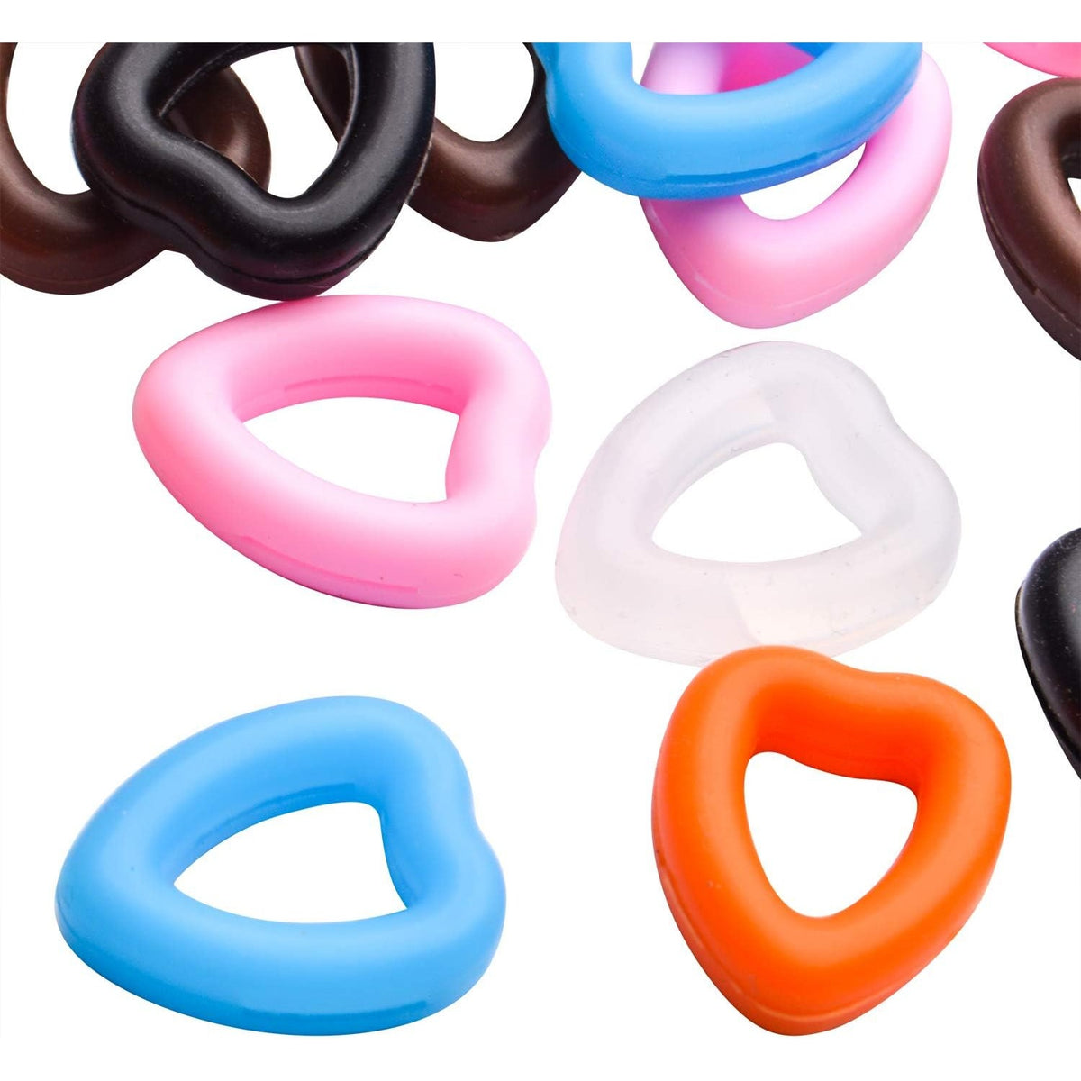 Anti-slip Glasses Grips,12 Pairs Silicone Eyeglasses Temple Tips Heart Ear Hook Holder Eyeglass Retainers Blue Black Pink Orange Brown White for Spectacle Sunglass Reading-glasses