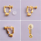 12pcs 2 Colors Clip-on Earring Converters Brass Screw Earclips Components with 5 Rhinestone and 12pcs Silicone Anti-pain Ear Pads for Non-Pierced Ears DIY Jewelry Making Findings