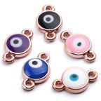 50pcs Evil Eye Connectors Pendants Bracelet Connector Bead Charms for Bracelet Necklace Crafts DIY