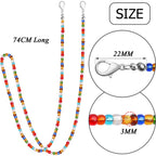 Mask Holder Chain,5pcs 74cm Beaded Glasses Chain Multicolor Face Cover Lanyards Adjustable Mask Necklace Holder with Lobster Clips for Adults Men Women Girls