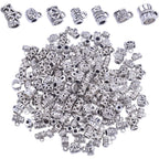 100g (About 130-170pcs) Mixed Antique Tibetan Silver Bail Beads,Spacer Bead,Bail Tube Beads,Bracelet Charms,Necklace Pendants for Jewelry and Craft Making(Small Size)