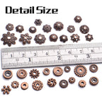 100g Mixed Metal Flower Caps Ends Tibetan Silver Spacer Loose Beads for Jewelry Making