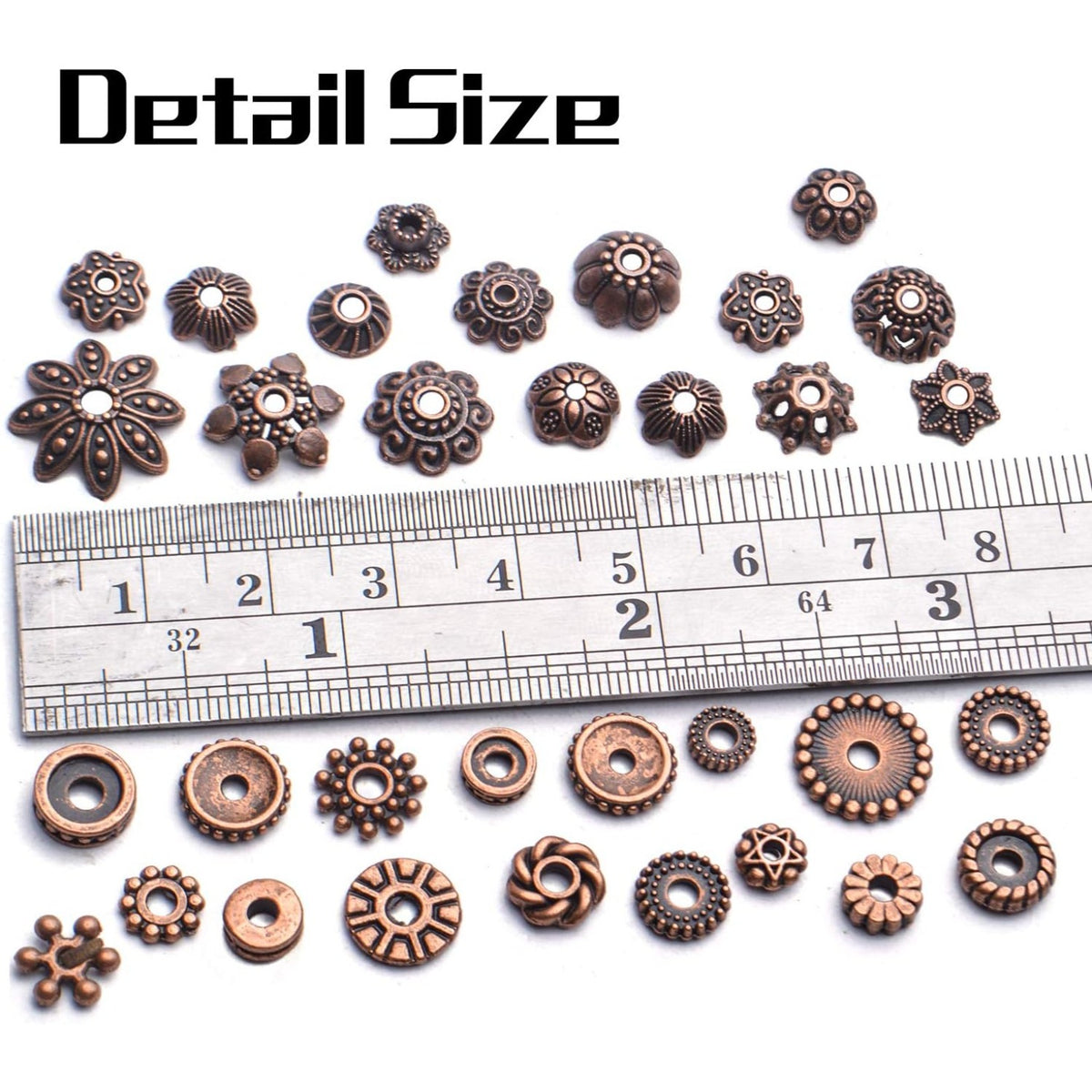 100g Mixed Metal Flower Caps Ends Tibetan Silver Spacer Loose Beads for Jewelry Making