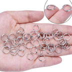 BronaGrand 200 Pieces Small Key Chain Rings Split Ring Key Chains for Keys Organization,10mm Diameter (Silver)