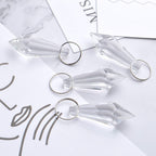 Crystal Glass Beads Drops, 30Pcs 38mm Chandelier Crystal Pendants Drops Clear Glass Beads Connected with 100pcs 14mm Stainless Jump Rings for Wedding Party Christmas Decoration