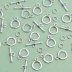 50 Sets Toggle Jewelry Clasp Sets Metal Toggle Clasps Connectors Bar and Round Ring Clasps with 100pcs Open Jump Rings and a Box for DIY Jewelry Making
