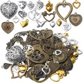 100g Heart Shape Charm Alloy European Style Heart Love Charms Jewelry Charms Pendant for DIY Necklace Bracelet Jewelry Crafts Making Supplies