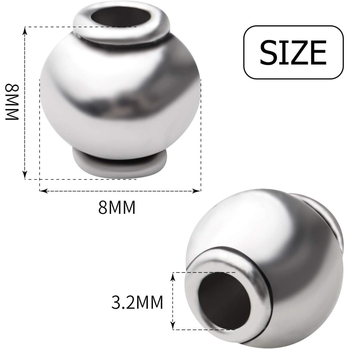 50pcs 8mm Antique Silver Lantern Shape Alloy Tibetan Beads Round Spacer Beads for Jewelry Making